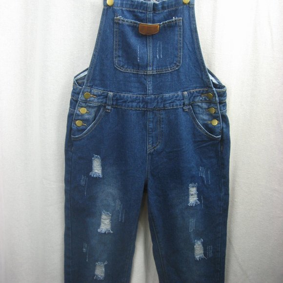 NWT Ava Costume Denim Overalls-Destroyed-SZ Small - Picture 2 of 15